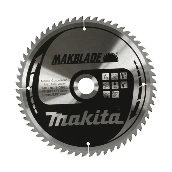 Rundsavsklinge til træ Makita MAKBLADE; 260x2,3x30,0 mm; Z64; 5°