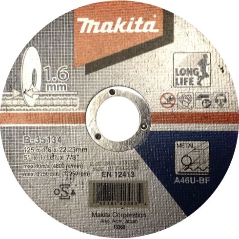 Skæreskive Makita B-35134; 125x1,6 mm for metall
