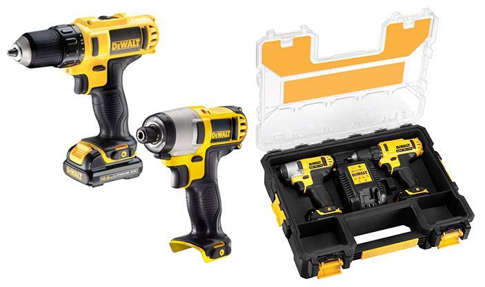 Værktøjssæt DeWalt DCK211D2T (DCD710 + DCF815); 12 V; 2x2,0 Ah batt.