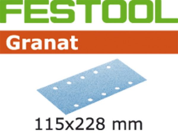 Slibepapir til pladeskærer Granat; 115x228 mm; P60; 50 stk.