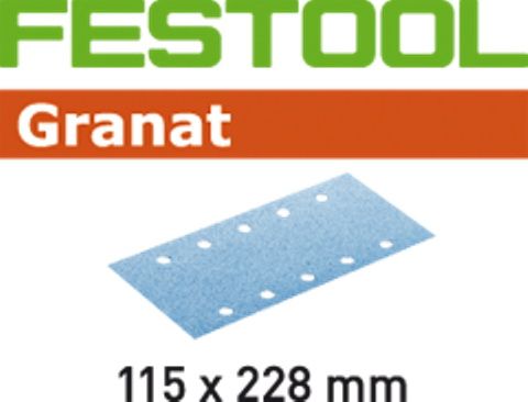Slibepapir til pladeskærer Granat; 115x228mm; P120; 100 stk.