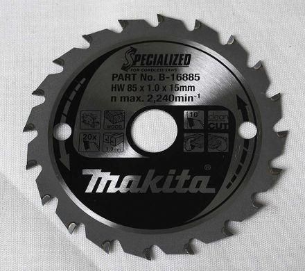 Rundsavsklinge til træ Makita; 85x2,5x15,0 mm; Z20; 10°