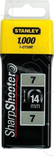 Klammer Stanley; 14 mm, 1000 stk.; type 7; galvaniseret