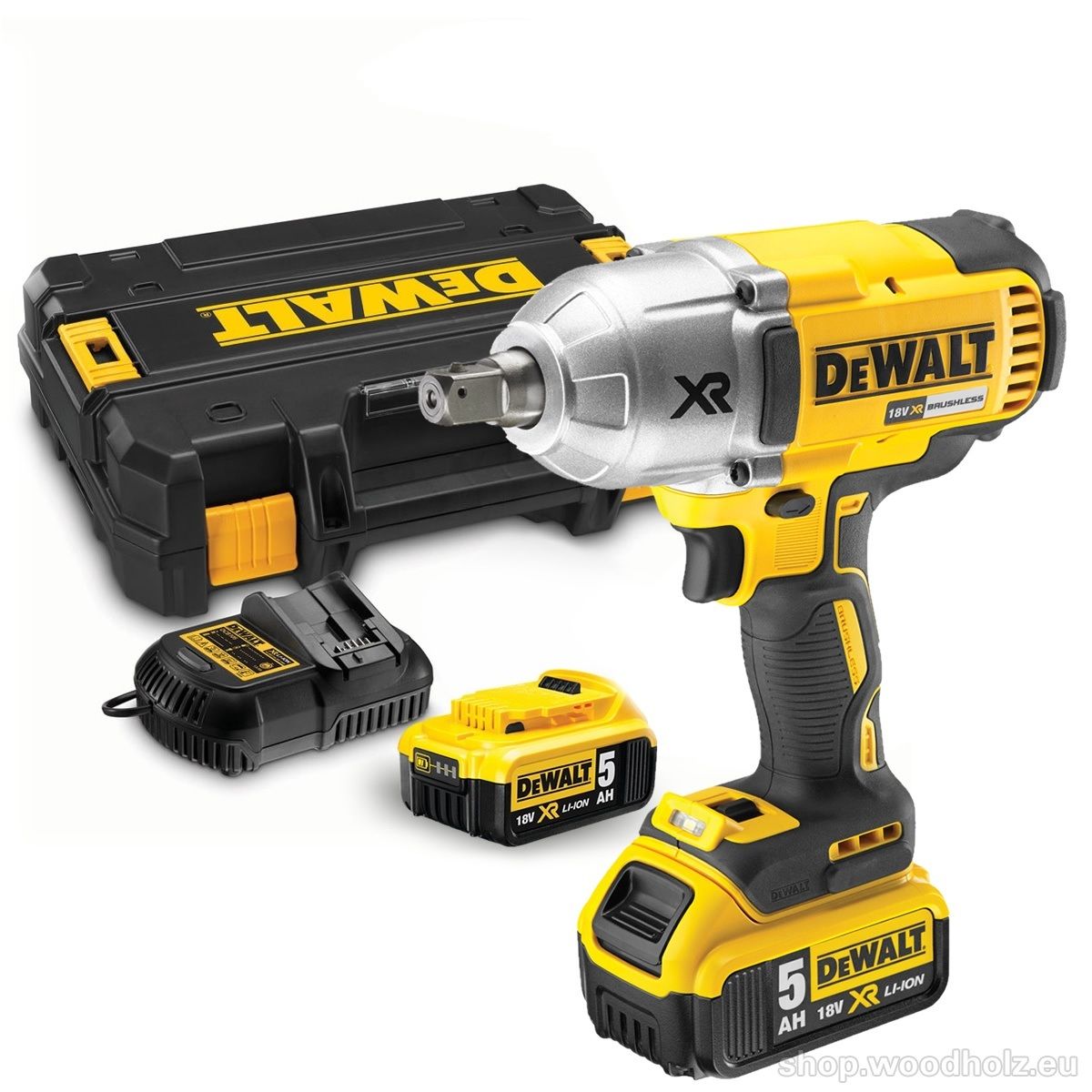 Slagnøgle DeWalt DCF899P2; 18 V; 2x5,0 Ah batt.