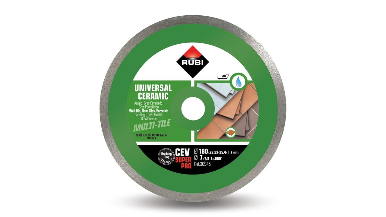 Diamantskive til glas og keramik Rubi CEV SUPERPRO; 180 mm