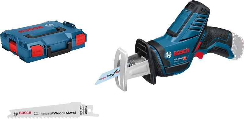 Batteridrevet bajonetsav Bosch GSA 12V-14 Solo L-Boxx (uden batteri og oplader)